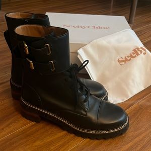 See by Chloe moto boot. Excellent condition.